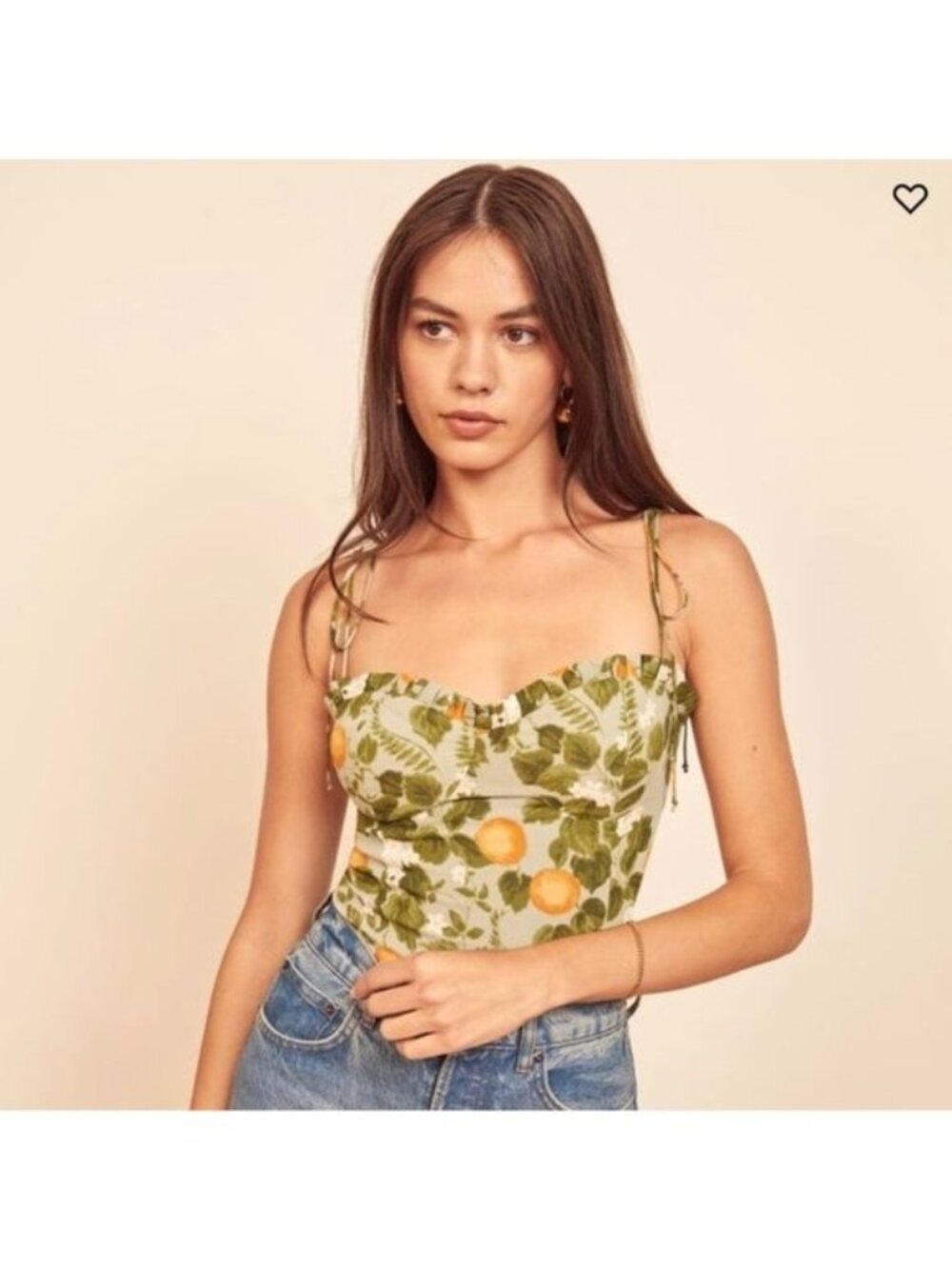 Reformation Novena Orange Grove Print Tank Top Womens Size 0